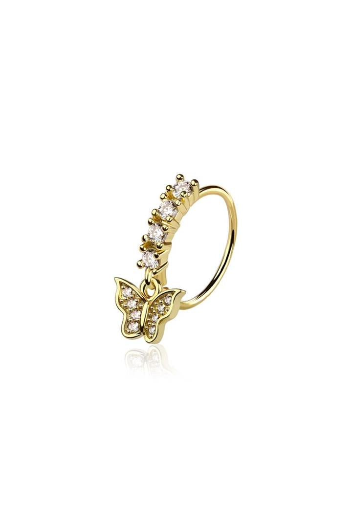 20G BUTTERFLY DANGLE SURGICAL STEEL (9MM) NOSE HOOP